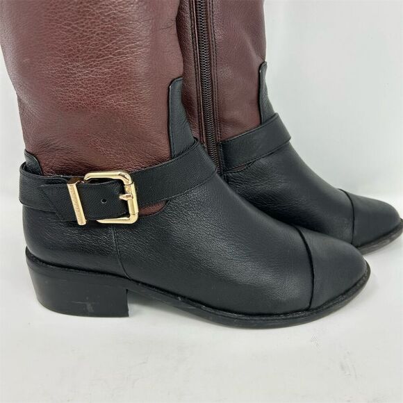 Vince Camuto Leisha Women's Knee High Riding Boots Black and Red Size 7M - Picture 3 of 14